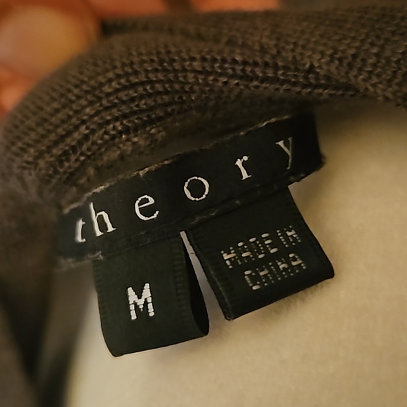 Theory Chocolate Brown Olive Sheer Deep V Silk Linen Double Strap Dress - Picture 5 of 5